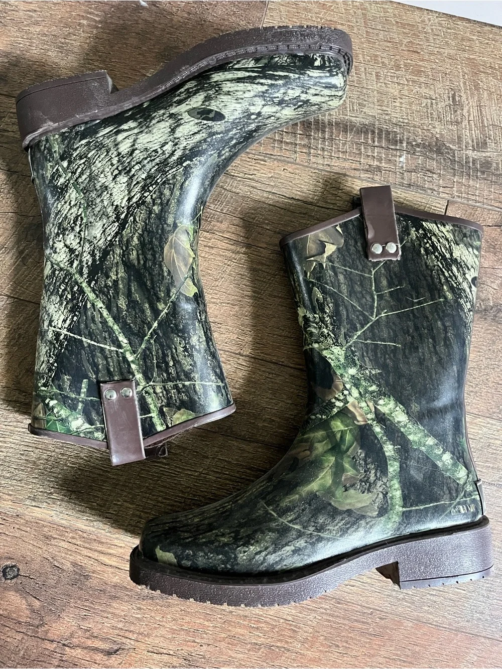 dbl barrel 58116-m boys trenton square toe rain boots mossy oak size 3/4
